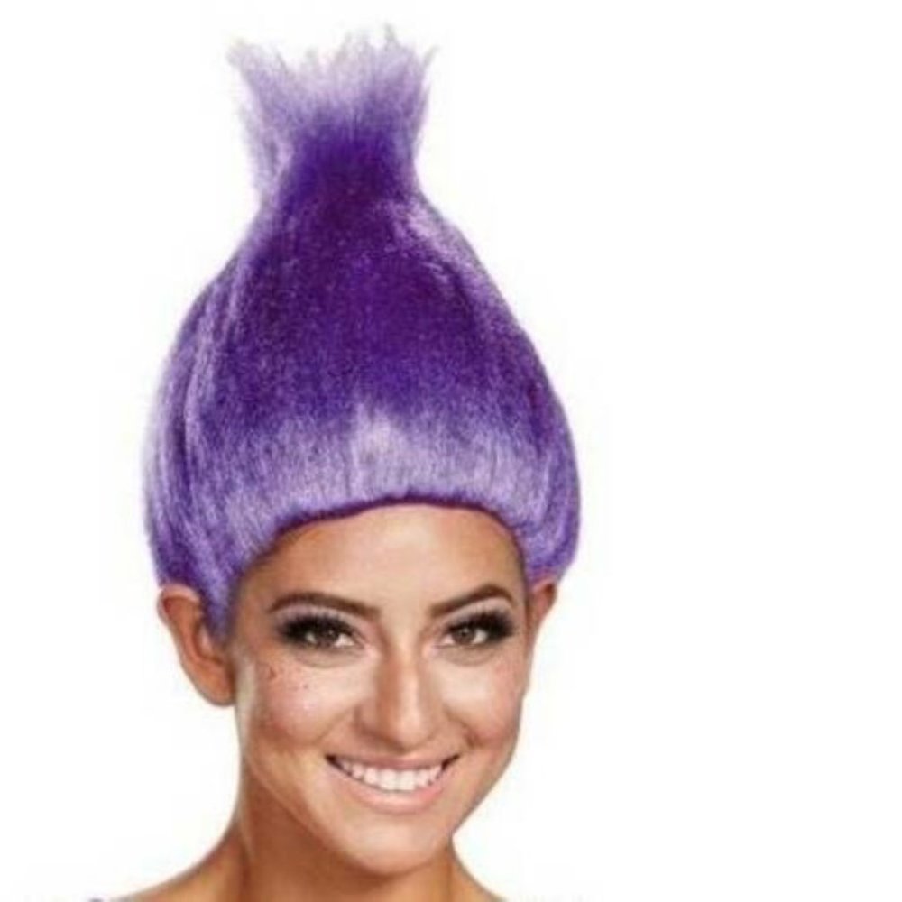 Trolls Purple Wig Dreamworks Halloween Costume Accessory Adult Teen 14+